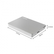 东芝(TOSHIBA) 2TB 移动硬盘 Flex系列 USB3.2 Gen1 2.5英寸 机械硬盘 尊贵银 兼容Mac等多系统 高端商务