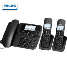 飞利浦（PHILIPS）数字无绳电话机DCTG188一拖二（黑色）