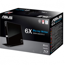 华硕6倍速 USB2.0 外置蓝光 光驱刻录机 黑色