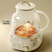 苏泊尔（SUPOR）全玻璃养生壶1L迷你 0金属0胶水恒温壶