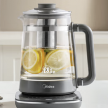 美的（Midea）纯钛底盘全自动养生壶 钢化玻璃面板花茶壶烧水壶12h恒温煮茶壶