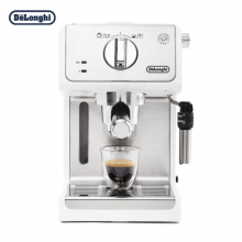 德龙（Delonghi）咖啡机 趣享系列半自动咖啡机 意式浓缩家用泵压式 可调节奶泡 ECP35.31.W 白色