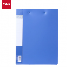得力（deli）a4文件夹夹板 单夹灰蓝