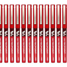 百乐（PILOT）BX-V5 直液式走珠笔中性水笔针管笔签字笔 红色 0.5mm 12支装