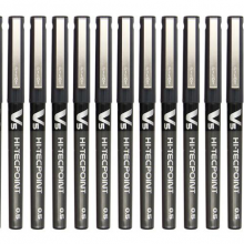 百乐（PILOT）BX-V5 直液式走珠笔中性水笔针管笔签字笔 黑色 0.5mm 12支装