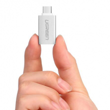 绿联 Type-C转USB3.0转接头安卓数据线OTG线转换器  20809银白