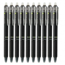 日本百乐（PILOT）按动热可擦中性笔子弹头水笔 黑色 0.5mm 10支装 LFBK-23EF