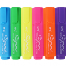 晨光(M&G)文具赛美单头6色荧光笔迷你重点标记记号笔 6支/盒AHM23903