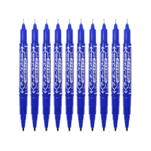 斑马牌（ZEBRA）速干油性小双头记号笔 多用签字笔光盘笔 勾线描边笔 YYTS5 蓝色 10支装 