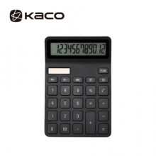 KACO LEMO乐迈计算器 财务办公计算机12位双电源桌面计算器 黑色