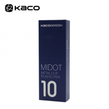 KACO MIDOT点途按动中性笔黑芯0.5mm 彩色笔杆办公签字笔学生水笔10支装 黑色