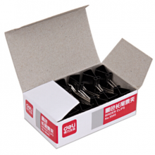 得力（deli）9546 黑色15mm(12只/桶) 长尾夹