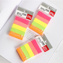 得力 7154  5色混装荧光便签纸15*30mm  5条/包（12包/盒） 【单位：包】