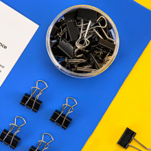 得力（deli）19mm黑色长尾夹票夹 小号8565