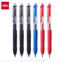 得力S07臻顺滑按动商务中性笔0.5mm子弹头(红)