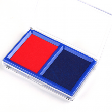晨光AYZ97514 /蓝色红色印台财务用品/双色两用快干印台
