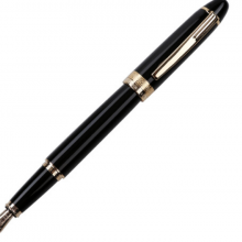 英雄钢笔专卖店 英雄 HERO H708黑漆金夹10K金笔 黑色 0.5mm