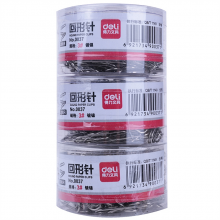 得力(deli)29mm镀镍回形针 3#金属曲别针 200枚/筒 3筒装 办公用品 33089