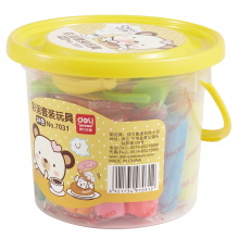 得力优酷7031橡皮泥24色儿童玩具幼儿园宝宝安全桶装泥小皮泥小学生专用手工制作彩泥超轻粘土无毒手工黏土套装带模具