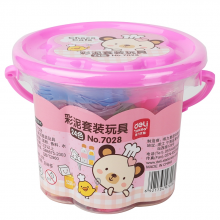 得力优酷7028橡皮泥24色儿童玩具幼儿园宝宝安全桶装泥小皮泥小学生专用手工制作彩泥超轻粘土无毒手工黏土套装带模具