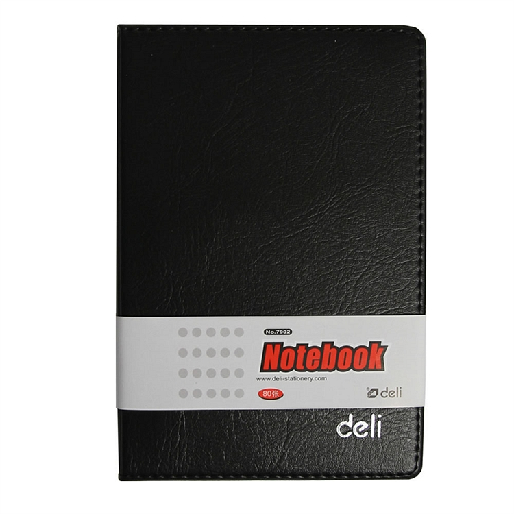 得力(deli)32K80张商务经典皮面本 黑7902 10本装