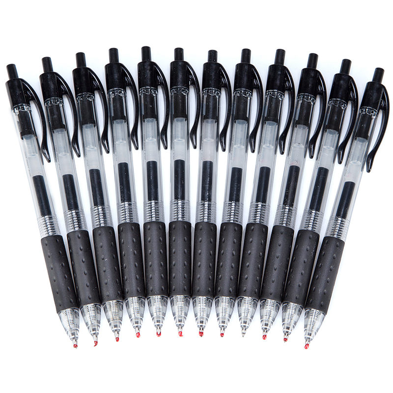 齐心 K36 按动式中性笔0.5mm 匹配笔芯R929 黑色 (单支)