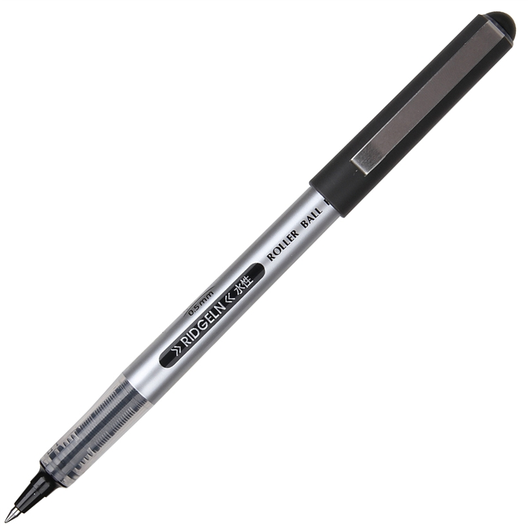 得力(deli)0.5mm黑色直液式走珠签字笔12支/盒 S656 单支