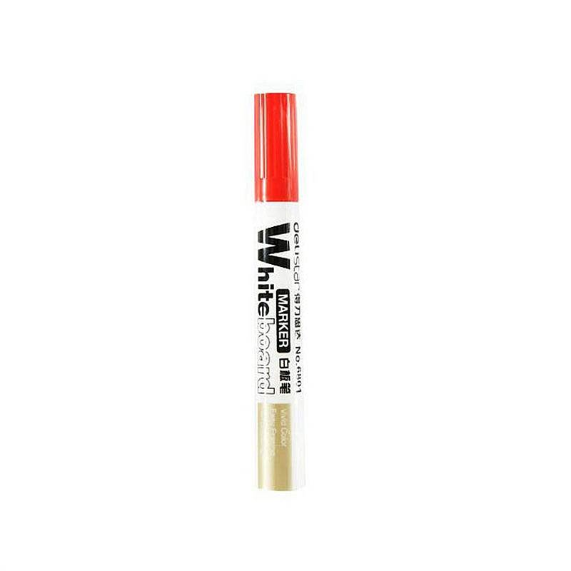 得力（deli）水性白板笔 10支装 6801红色
