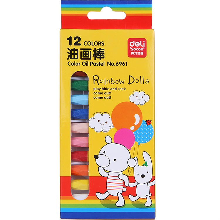 得力/deli 多彩油画棒  12色【六角杆】6961