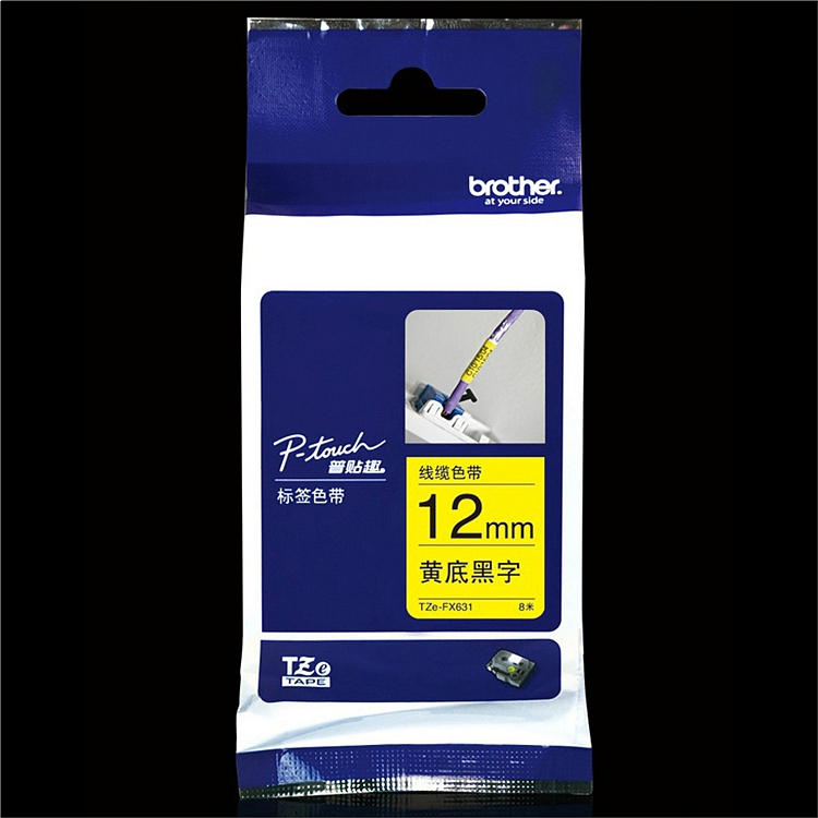 兄弟（brother） TZe-FX631 兄弟TZe-FX631 12mm线缆黄底黑字