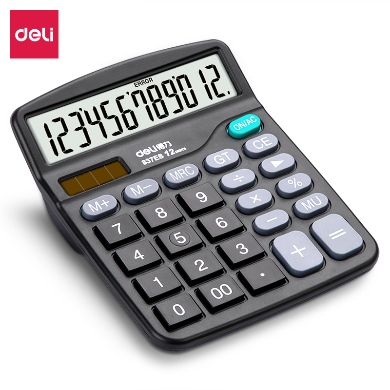 得力(deli)双电源桌面办公计算器 837ES