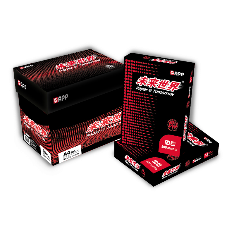 金光（APP）未来世界 80g A4 复印纸 500张/包 5包/箱（2500张）
