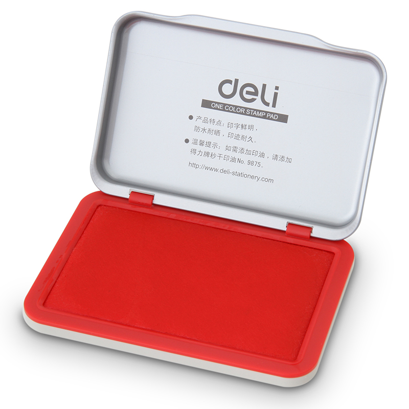 得力（deli） 9891 印章印台 红色5个装