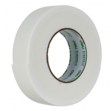 得力（deli） 24卷装 12mm*5y*2.5mm泡沫双面胶带30410