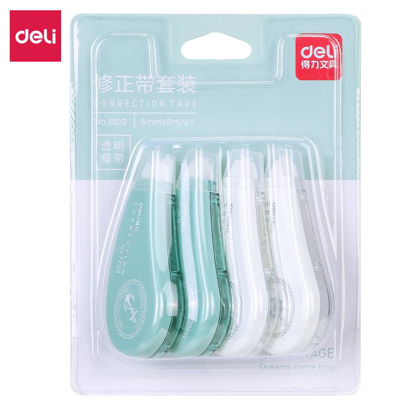 得力（Deli）8109-5mm*8m修正带组合套装4只/卡（24卡装）