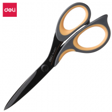 得力(deli)175mm中号不锈钢剪刀  黑色6027