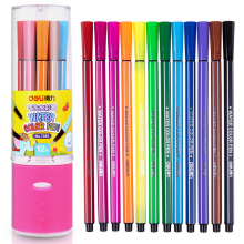 得力(deli) 7065 绚丽多彩可洗水彩笔/绘画笔 12色/筒包装颜色随机