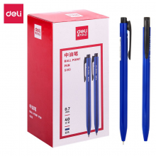 得力（deli） S310中油笔（蓝）40支/盒 0.7mm按动原子笔圆珠笔