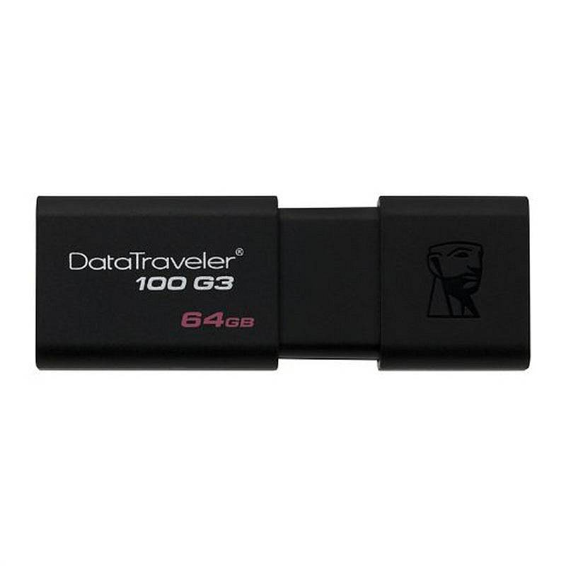 金士顿（Kingston）64GB USB3.0 U盘 DT100G3 黑色 滑盖设计 时尚便利
