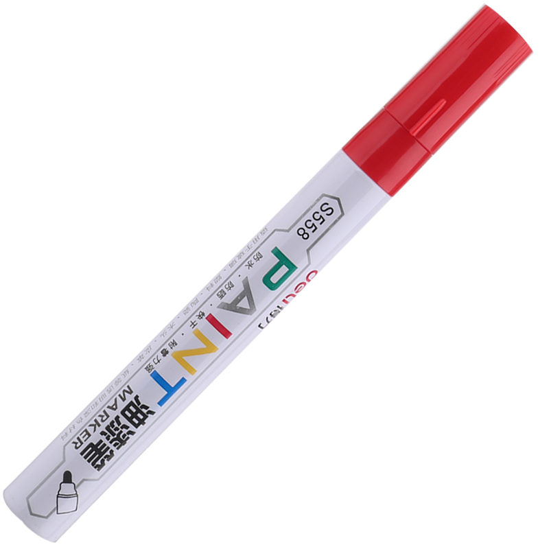 得力（deli）S558 油漆笔(红色)  12支/盒   两盒装