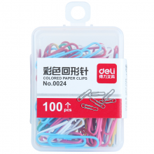 得力（deli）彩色回形针 多色混合 十盒 0024 