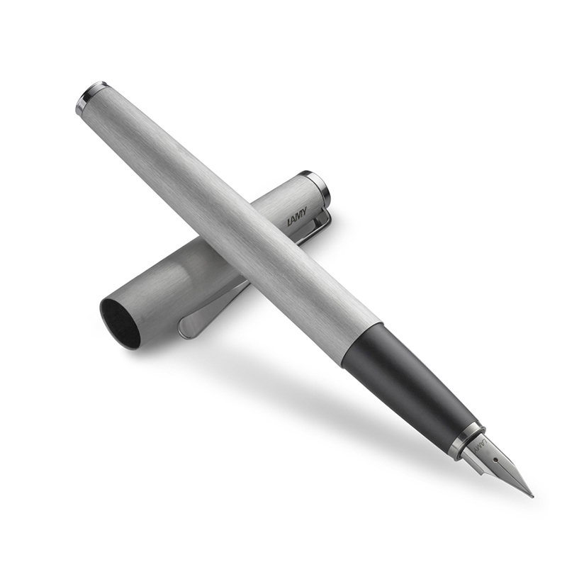 凌美(LAMY)钢笔签字墨水笔Studio演艺礼品笔磨沙钢杆EF尖成人学生练字笔（银灰环保盒装）