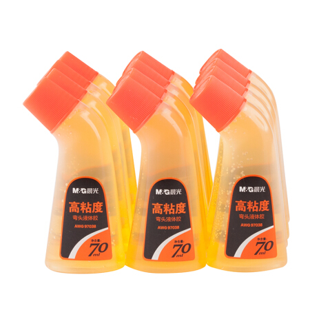 晨光(M&G)文具70ml高粘度弯头液体胶 多功能液体胶水(办公文件/票据类通用黏胶) 12个装AWG97038