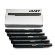 凌美(LAMY)钢笔签字笔笔芯 墨胆墨囊一次性墨水芯5支一盒T10 黑色 狩猎者恒星通用