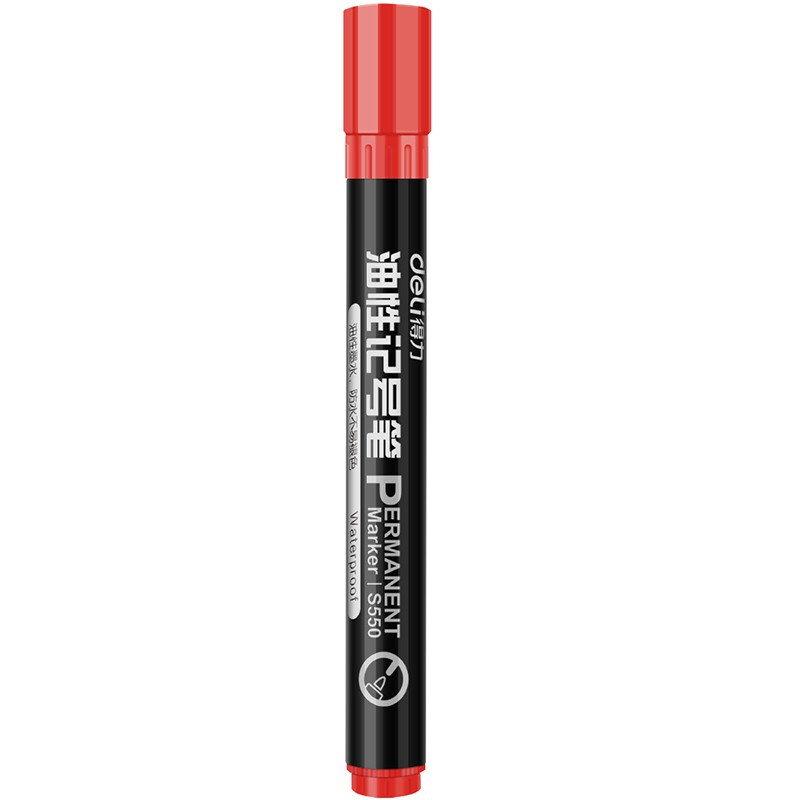 得力（deli） 大头水笔记号笔物流写字专用油性粗笔 单支 红色S550