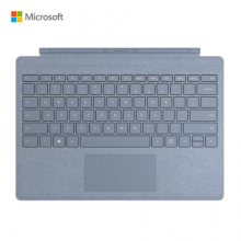 微软 Surface Pro 原装键盘盖 冰晶蓝 | 磁吸易拆卸 Alcantara材质 类软毛皮手感 键盘背光灯+玻璃精准式触控板 | 兼容Surface Pro 7 Pro 6/5/4/3代产品