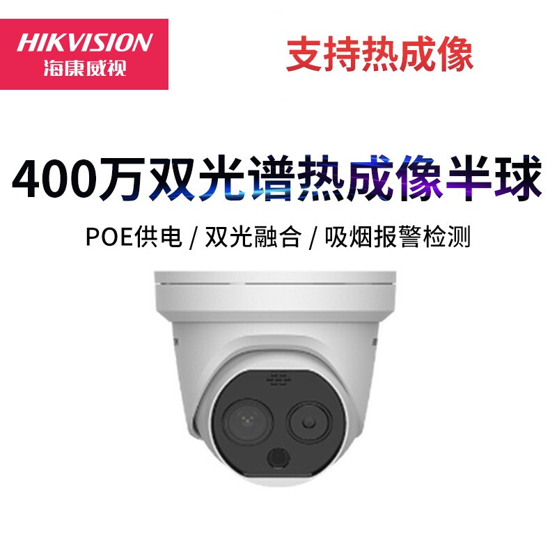 海康威视 可视测温 车站 大厅解决方案 安防球机套装  双光谱测温半球套装