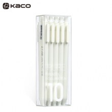 KACO PURE书源彩色中性笔0.5磨砂笔杆  白杆黑芯10支/盒