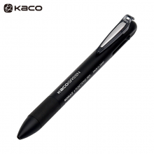 KACO 四色笔中性笔 悦写3+1多功能按动学生手账笔 商务办公三色铅笔绘图标记笔 3+1多功能笔（经典黑）