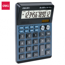 得力(deli) 双模式语音计算器 双电源  蓝色1557